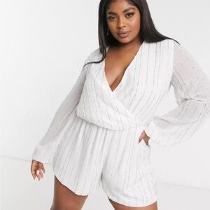 Asos White Sequin Romper